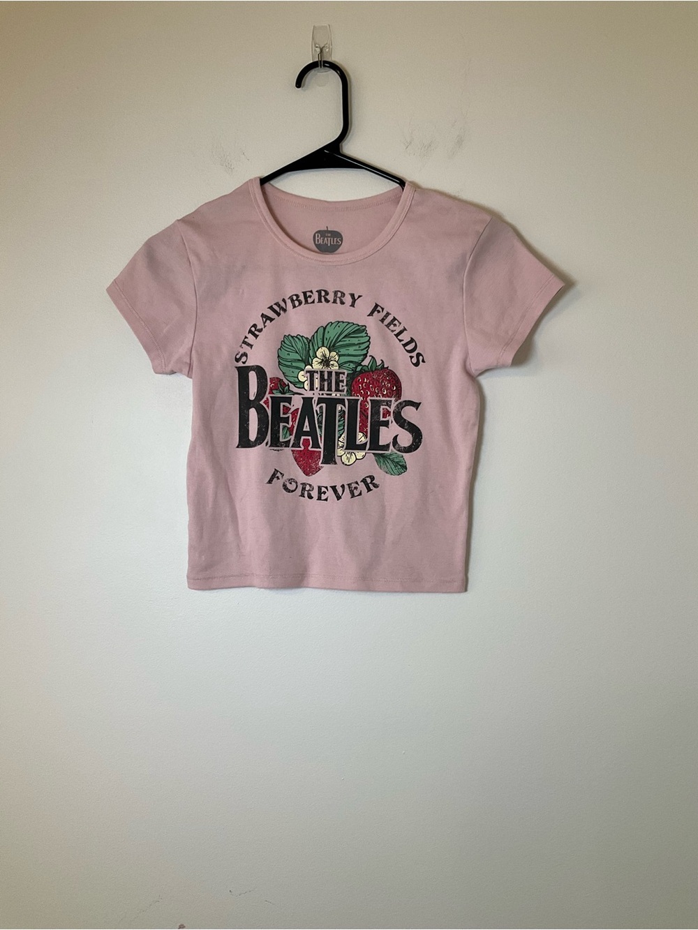 The Beatles Strawberry Fields Forever Pink Graphic Tee XS
